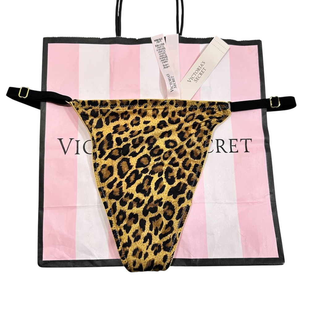 NWT Victoria's Secret Leopard Print V-String Thong Large